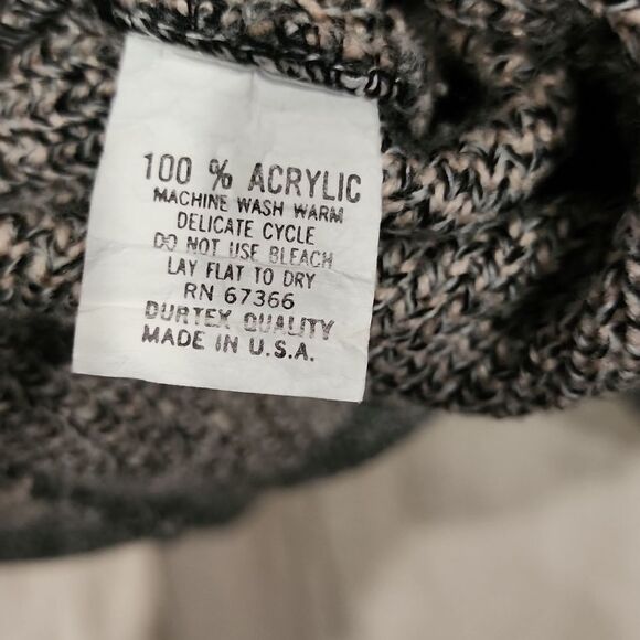 vtg 80s Venezia sweater oversize gray pink lion crest drop shoulder - Picture 8 of 8